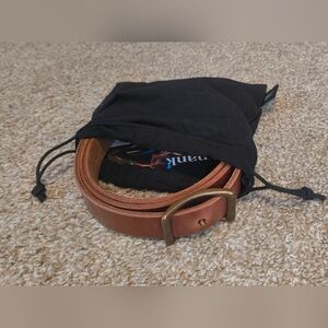 Brown Leather Belt with Brass Buckle